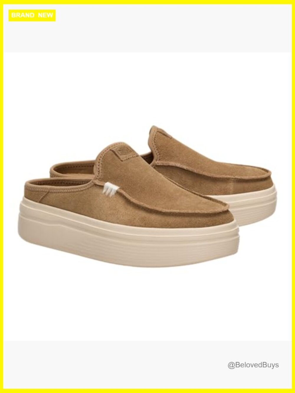 Casual slip-on platform mules with suede upper, lightweight comfort for - Picture 2 of 7